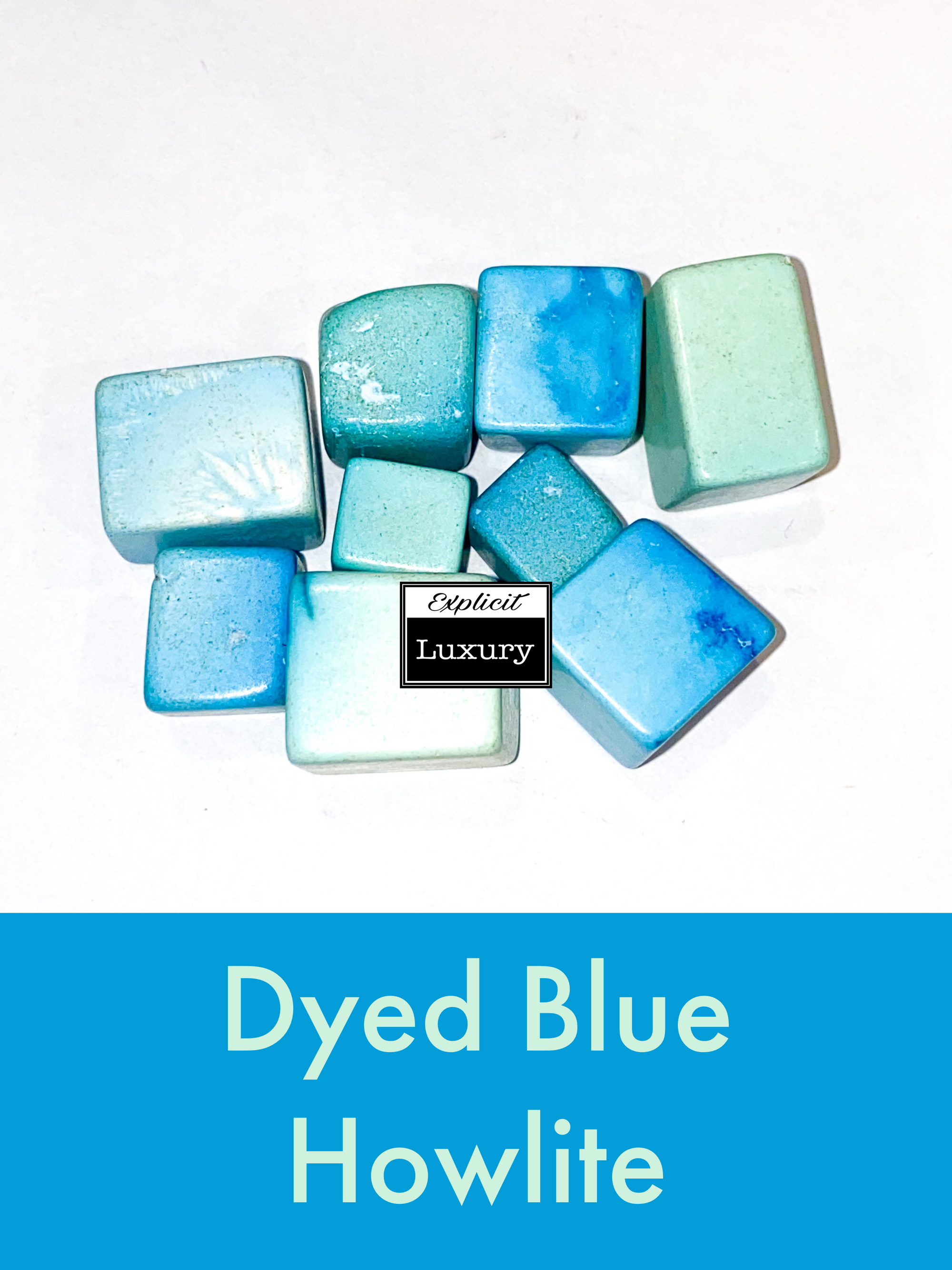 Dyed Blue Howlite Cube - TKT